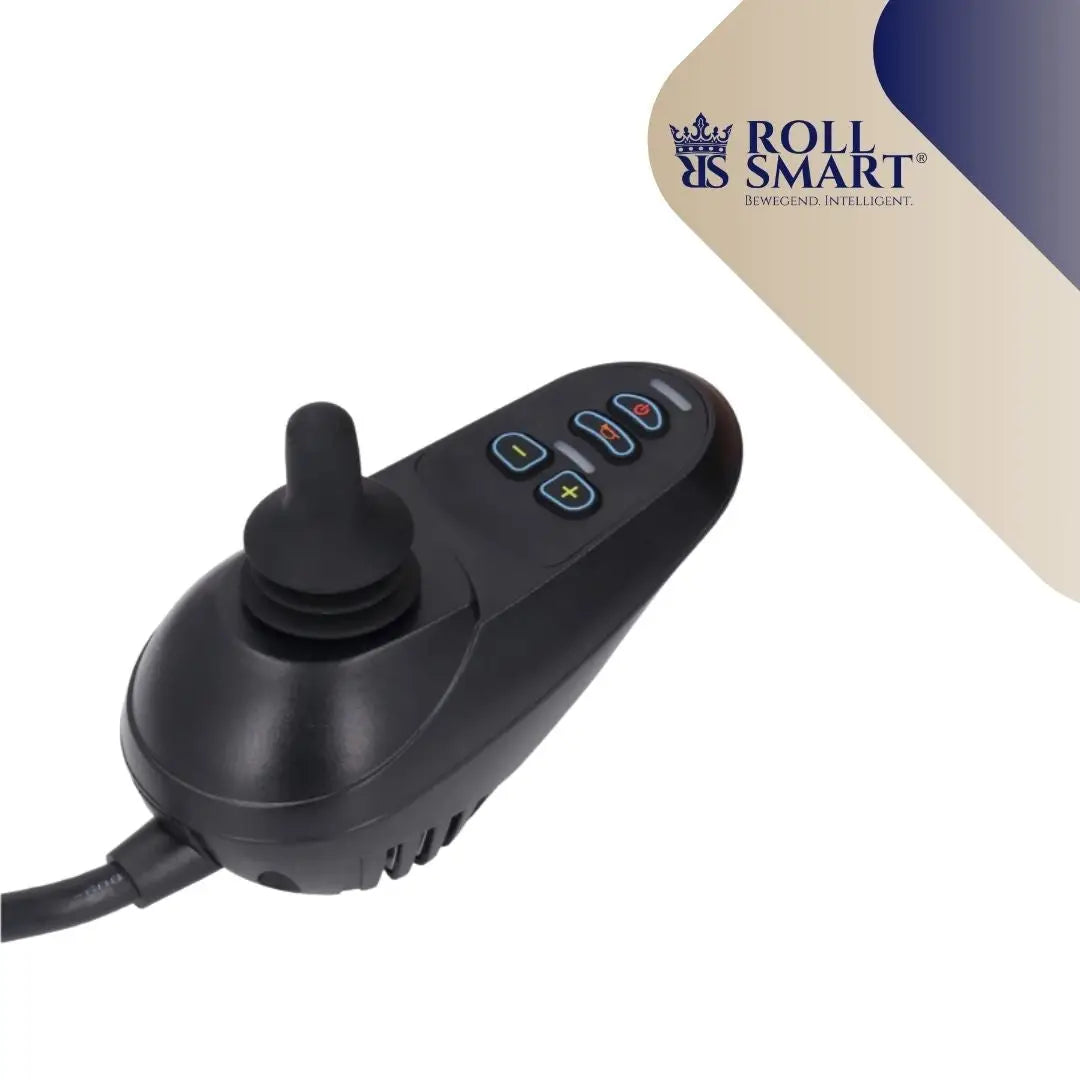 Schwarzer roll smart joystick controller mit taktilen tasten und zentralem richtungsstick standardmodell