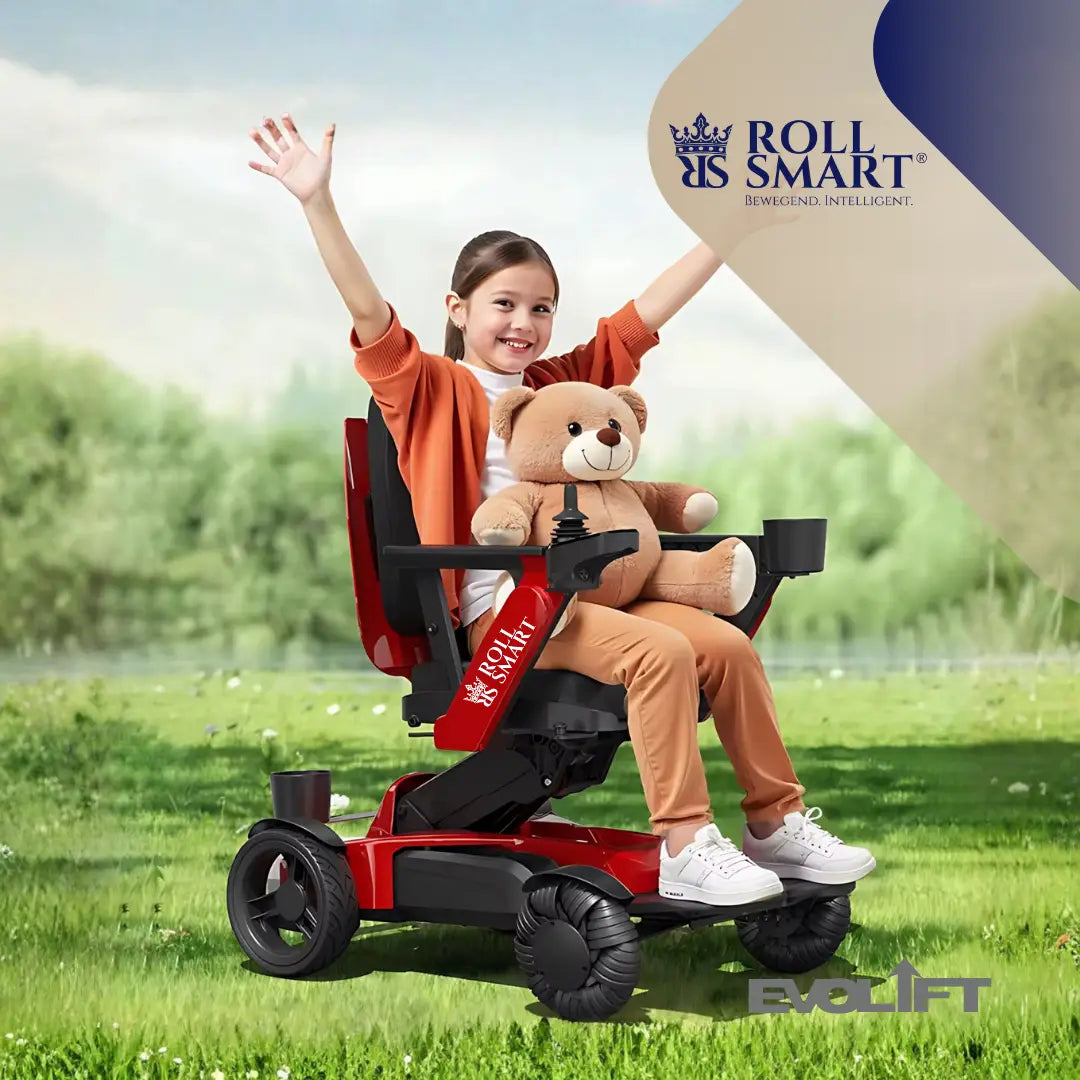 Roll smart evolift stufenlos höhenverstellbarer elektro-falt-rollstuhl