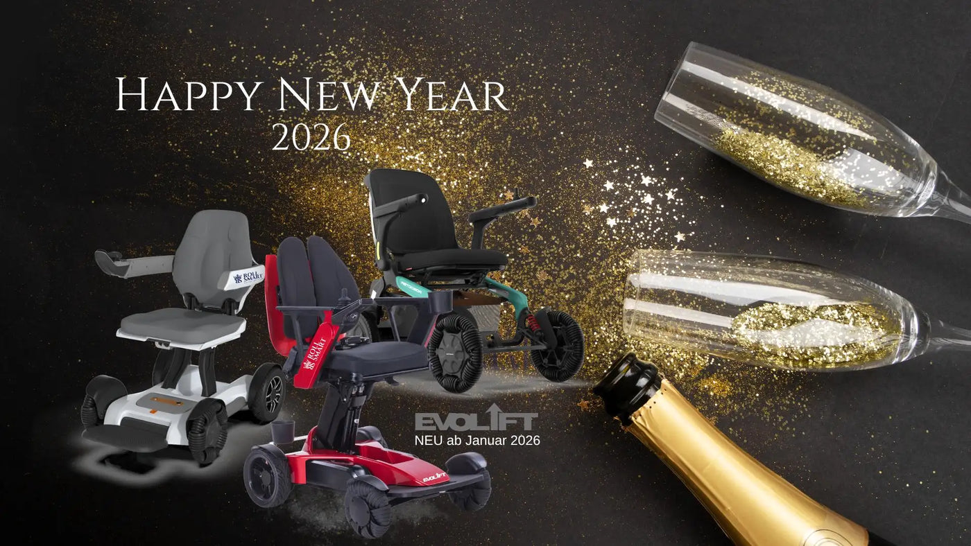 Rotes und schwarzes Elektromobilskooter mit einem schlanken, modernen Design.