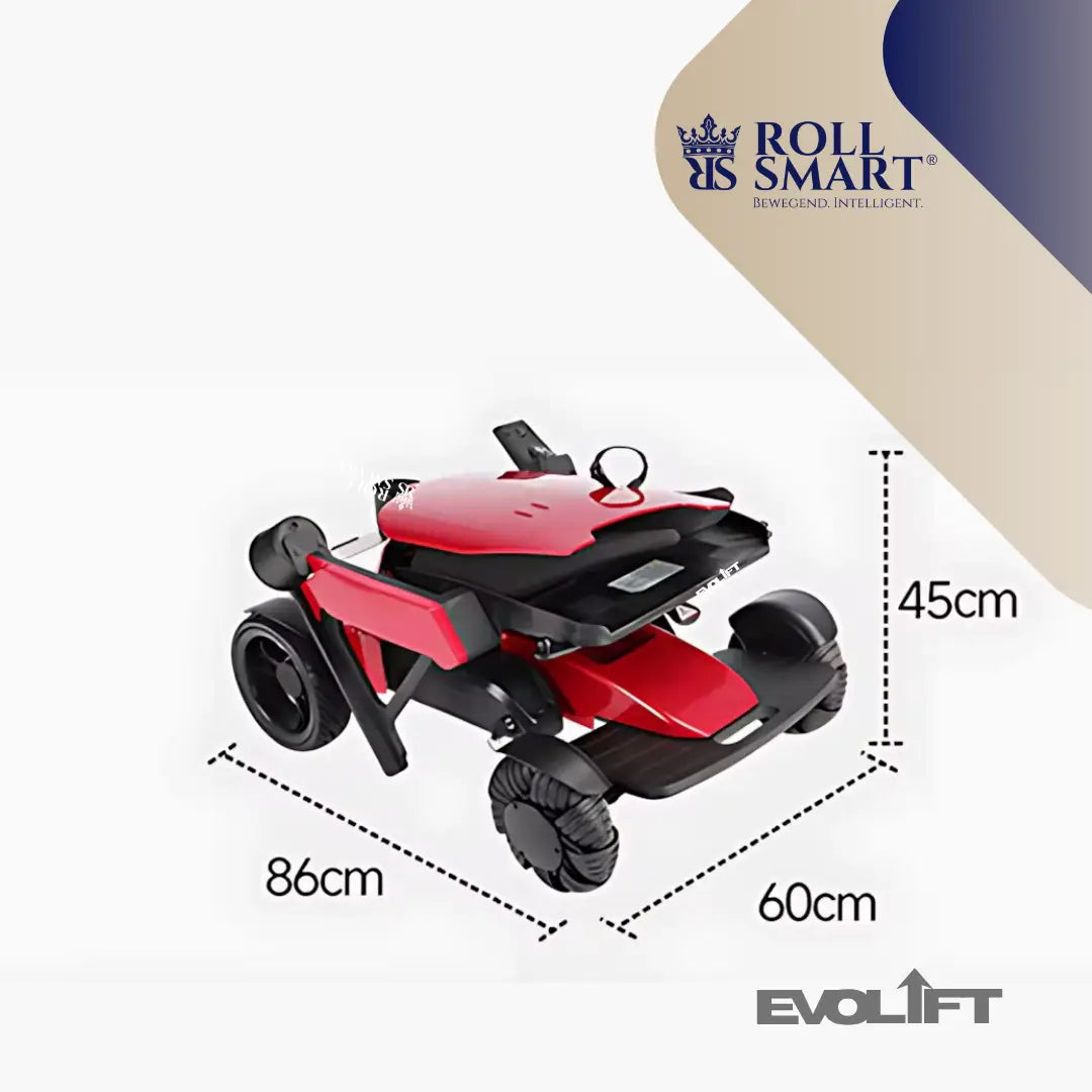 Roll smart evolift stufenlos höhenverstellbarer elektro-falt-rollstuhl