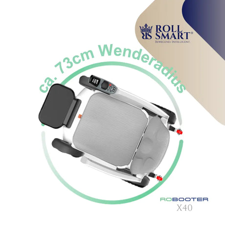 Silberner und schwarzer roll smart® elektrorollstuhl x40 elektro-falt-rollstuhl mit automatisch faltbarer moderne design