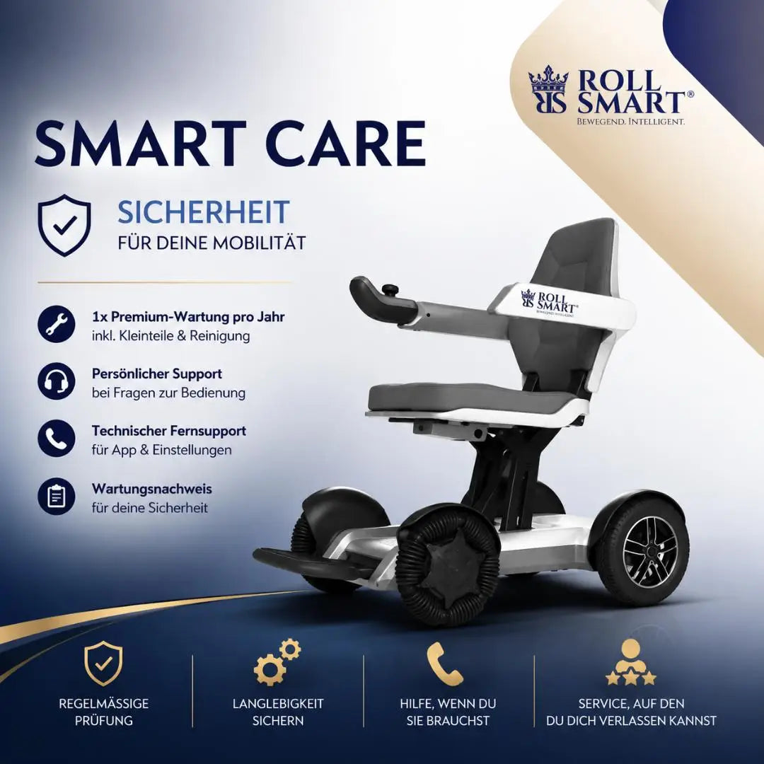 Roll smart smart mobility scooter mit vier rädern und ergonomischem sitz in silber schwarz für smart care sicherheit