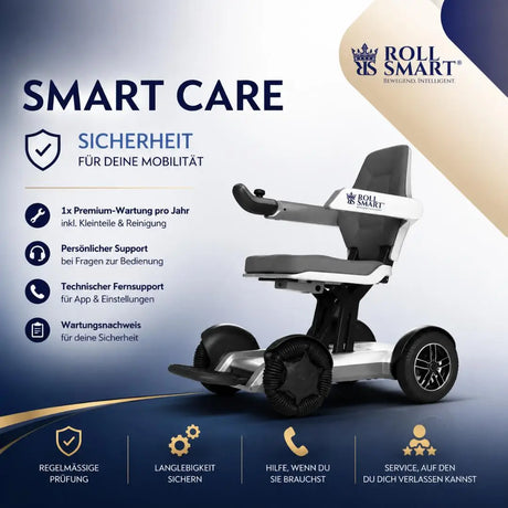 Roll smart smart mobility scooter mit vier rädern und ergonomischem sitz in silber schwarz für smart care sicherheit