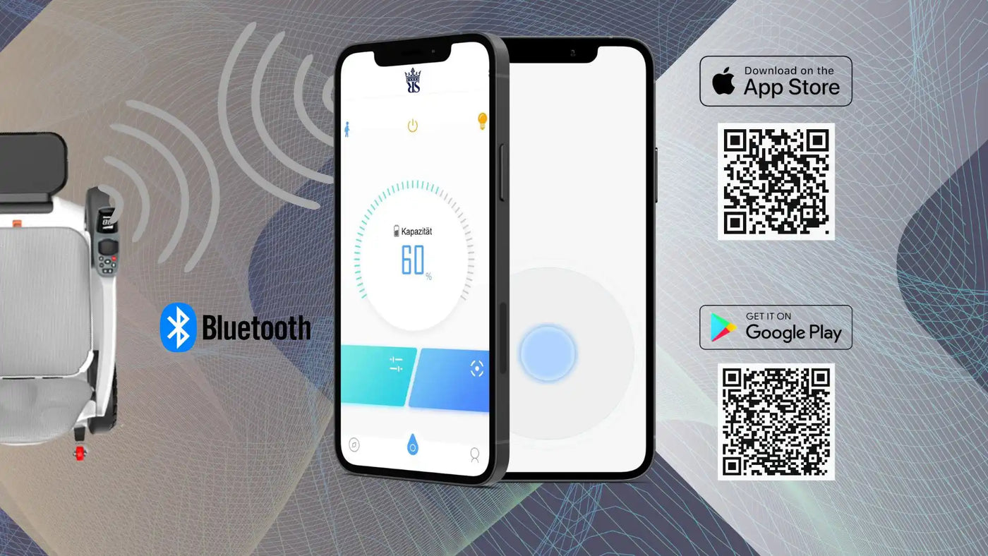 Smartphone-App zur Steuerung eines intelligenten Massagesessels per Bluetooth.
