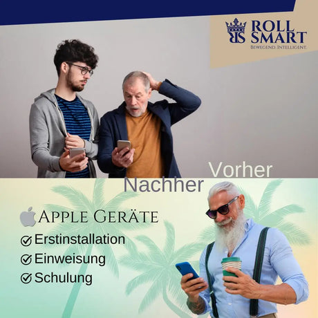 Stressfreie apple-geräte-einrichtung für senioren zuhause