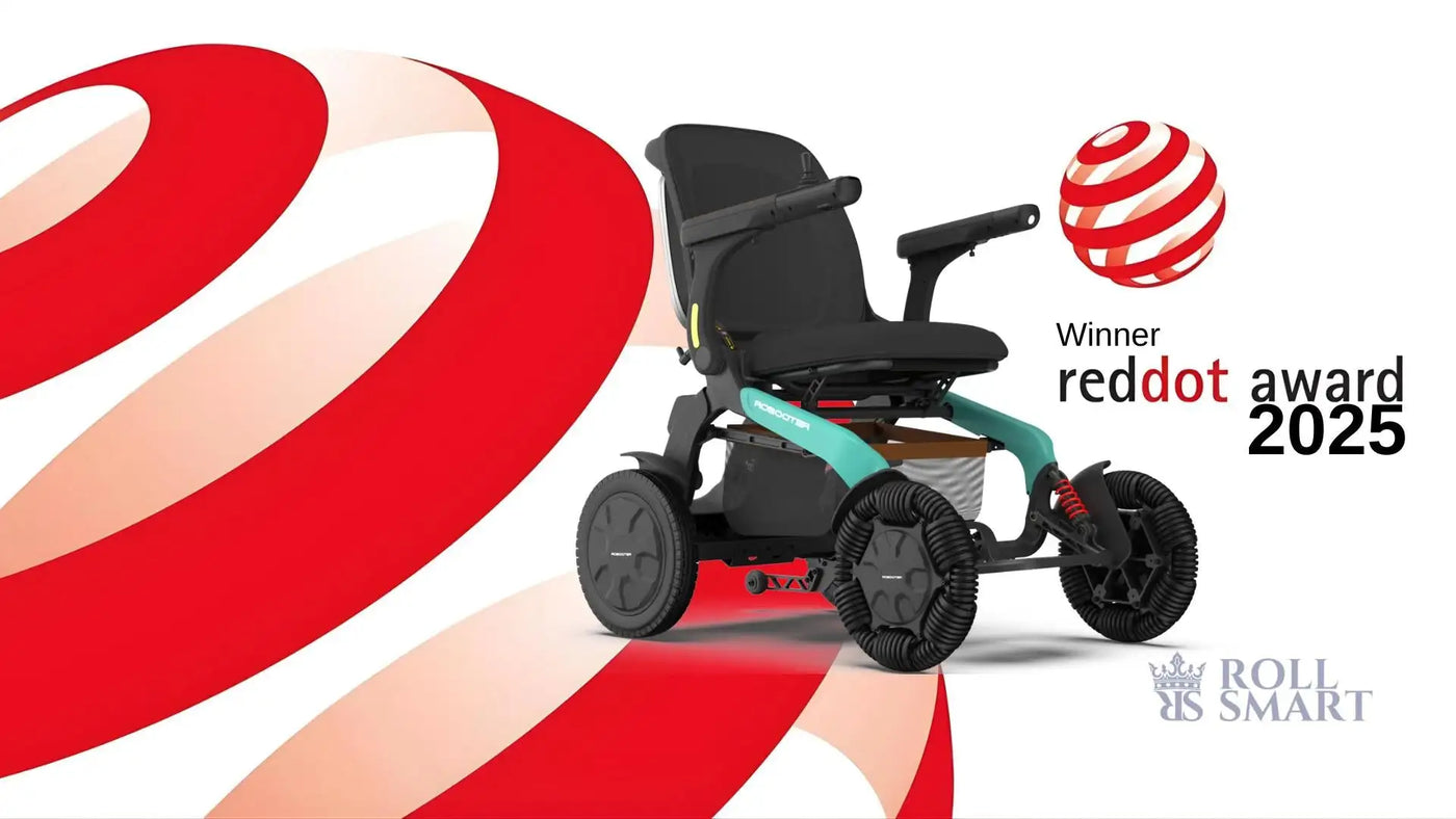 Teal und schwarze Rollen für einen smarten Elektromobilroller mit einem schlanken, modernen Design.